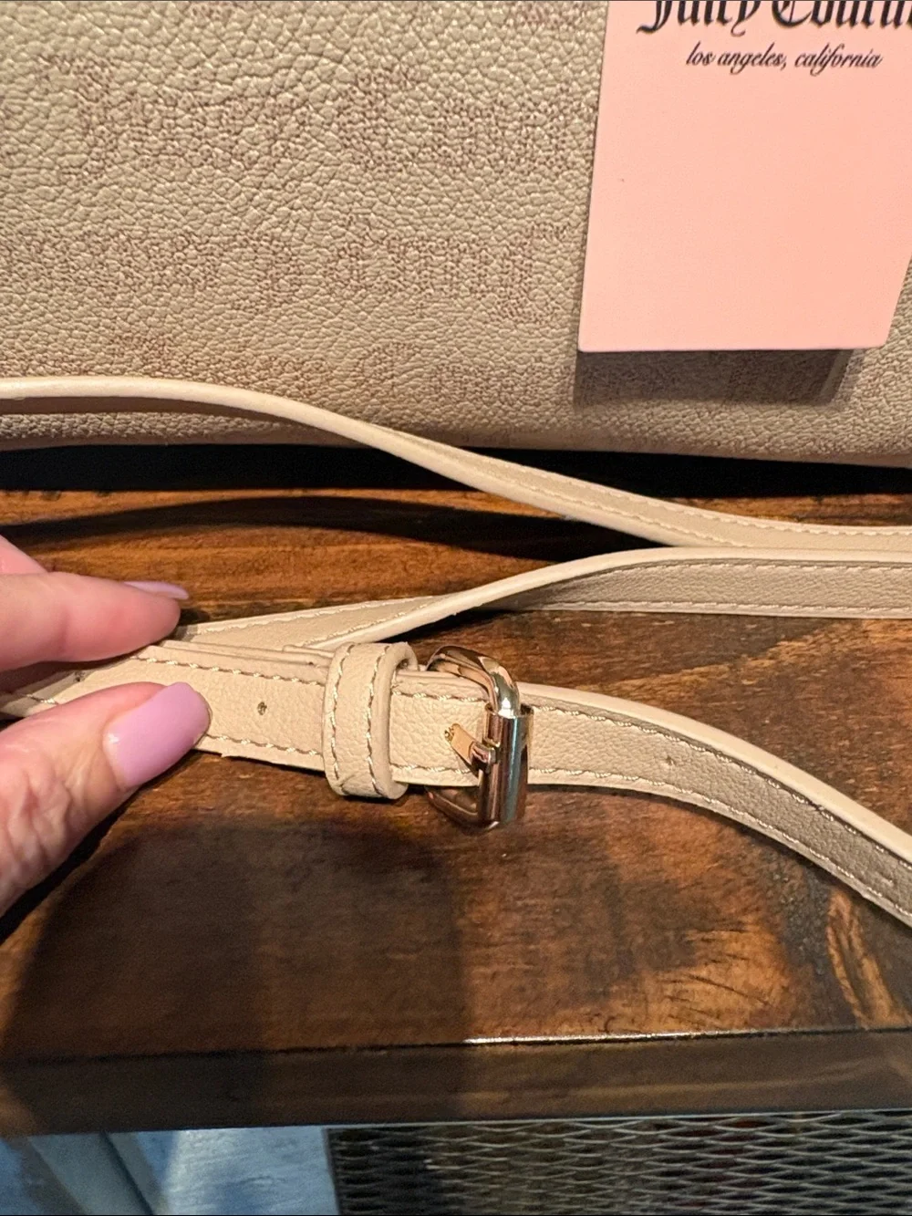 Juicy Couture NWT Vegan Leather Dome Satchel/crossbody in Cafe MSRP $89